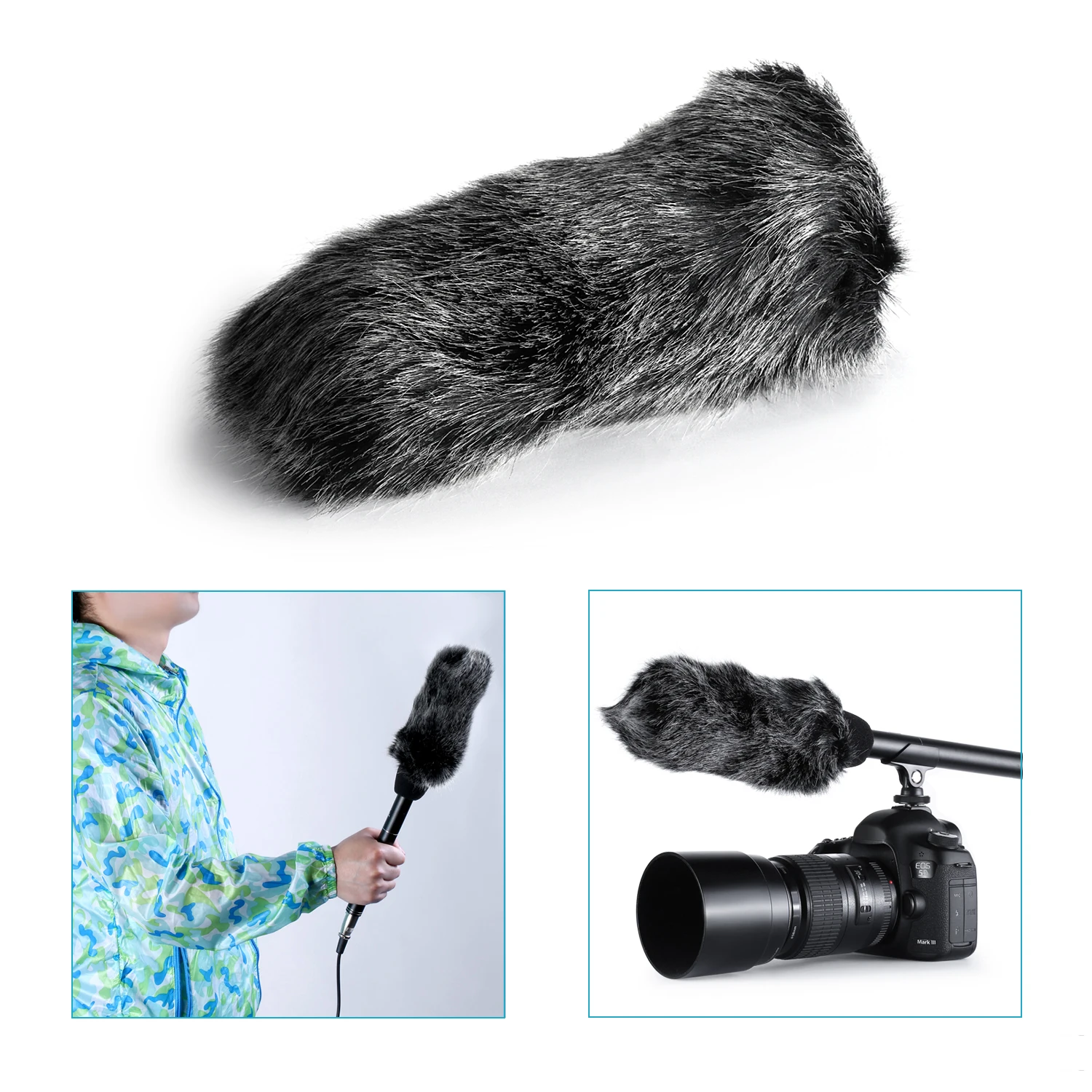 

Neewer Outdoor Microphone Furry Windscreen Muff for MIC-01 MIC108 MIC-121 Stereo Mic/TAKSTAR SGC-598/NW-598/SHENGGU SG209/108