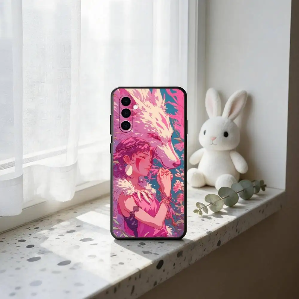 Фото Чехол для телефона Anime P-Princess M-Mononoke, черный силиконовый мягкий чехол для Samsung Galaxy A73, A72, A71, A70, A53, A52, A51 №3