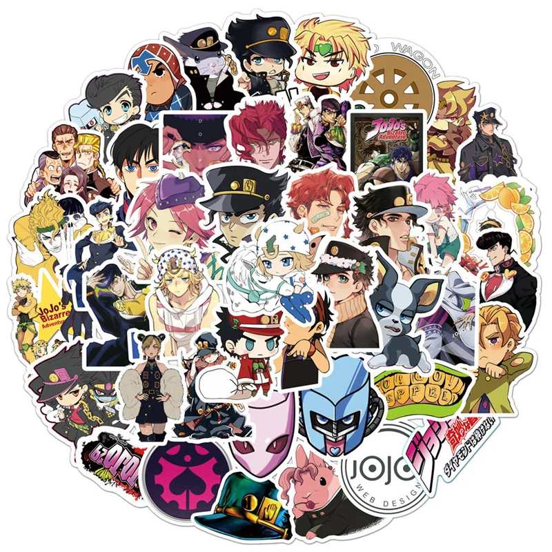 

50Pcs/Pack Anime JOJO Bizarre Adventure Sticker Decal Laptop Skateboard Suitcase Water Cup Gift Toy Sticker