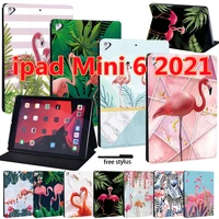 for apple ipad mini 6 ultrathin cover mini 6 8 3 2021 a2567a2568a2569 flamingo print anti dust leather tablet protective case