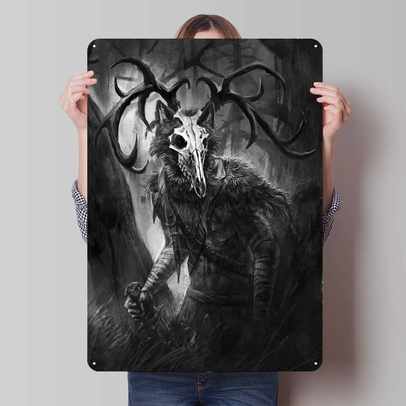 Украшение на Хэллоуин металлическая вывеска Вендиго искусство фресок ретро