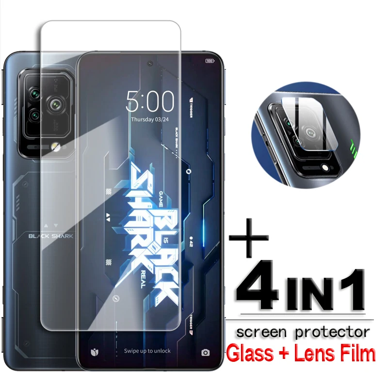 

For Black Shark 5 Glass For Black Shark 5 Pro Tempered Glass Full Glue Clear Screen Protector Black Shark 5 4S 4 Pro Lens Flim