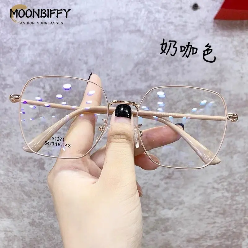 

Luxury Anti Blue Light Glasses Men Women Oversized Square Eyeglasses Computer Goggles Eyewear Transparent Lens Plain Glasses