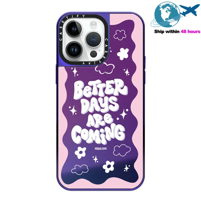

CASETIFY лучший день Гальванизированный фиолетовый зеркальный чехол для Iphone 11 12 13 14 Pro Max 12 13 14 Pro 14 Plus задняя крышка E0511