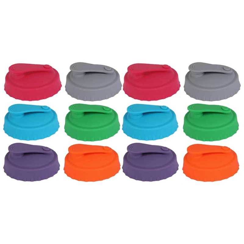 

12Pack Silicone Can Lids - Reusable Can Lids For Standard Size Cans Soda, Soda Can Lid