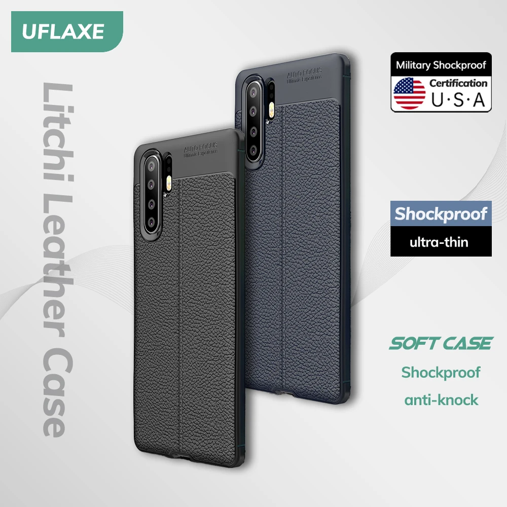 UFLAXE Original Shockproof Case for Huawei P20 P30 Pro Lite Soft Silicone Back Cover TPU Leather Casing