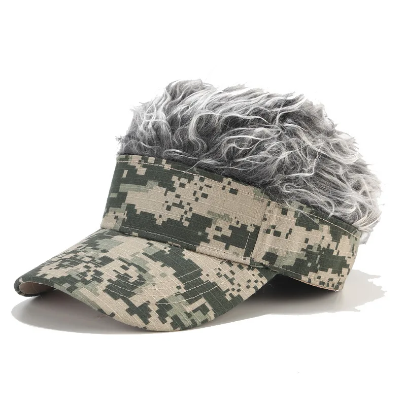 

New Wig Camouflage Baseball Caps Men's Street Trend Duck Tongue Cap Travel Sunshade Leisure Cap for Men
