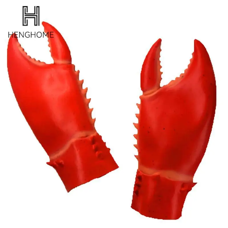 

1 Pair Crab Lobster Claws Gloves Spoof Crayfish Pliers Halloween Cosplay Props Funny Party Latex Pretend Play Game Novelty Toys