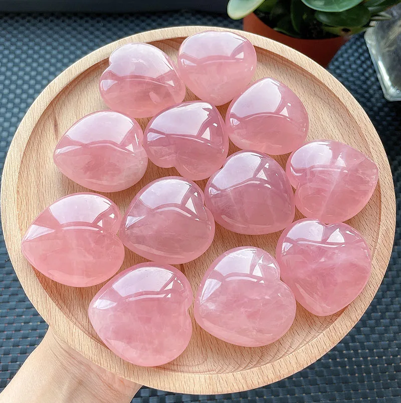 

Натуральный розовый кристалл любовь розовый кристалл оригинальный камень для полировки любовь в форме сердца кулон ручка цвет розовый увлажняющий кристалл