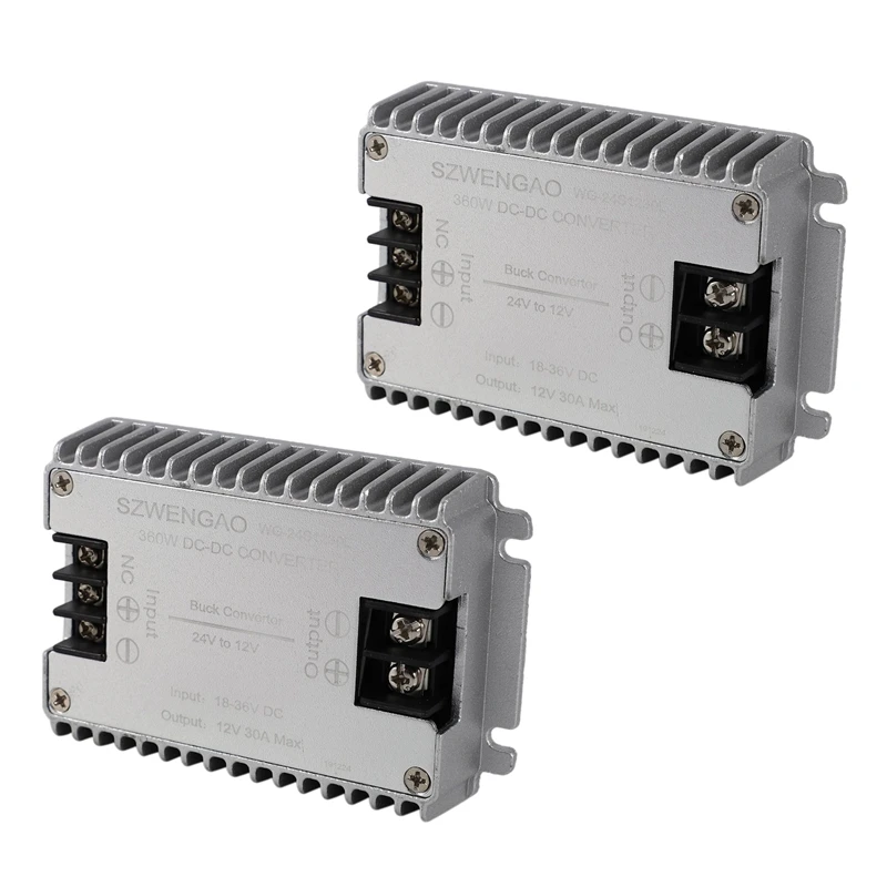 

2X Szwengao 24V To 12V 30A 360W Voltage Regulator DC-DC Step Down Converter Power Supply For Cars Trucks Solar