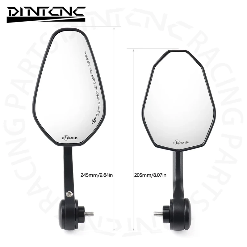 Для мотоциклов YAMAHA MT-07 2025, MT09 2021-2023, FZ, MT07, MT-09 SP: Боковые поворотные зеркала E9 на руль (зеркала на конец руля) (art.: 3920dbd8d147c) - 3920dbd8d147c