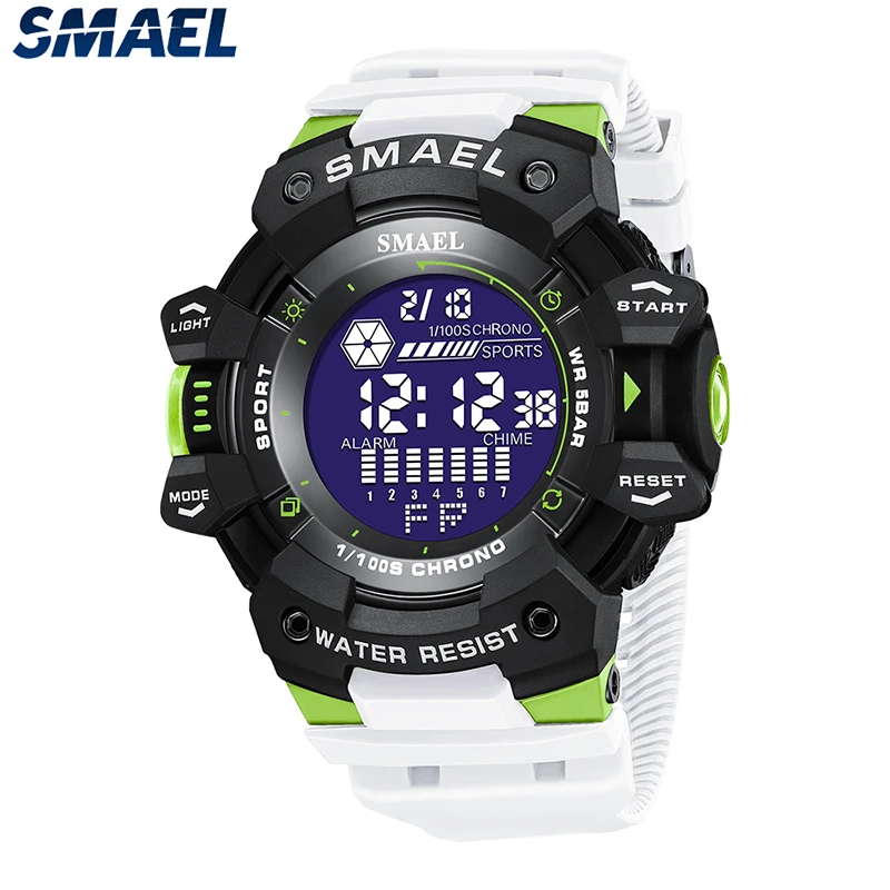  2022 New Man Watch Luxury Brand SMAEL 8050 Waterproof Big Dial Fashion LED Back Light Sport Digital Watch For Men 