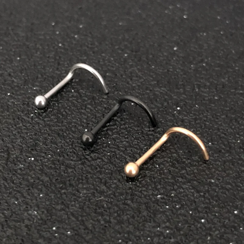 

1pc Trendy Stainless Steel Tiny Ball Nose Rings Stud Hide-in Fashion Piercing Body Jewelry for Women Men Accessories