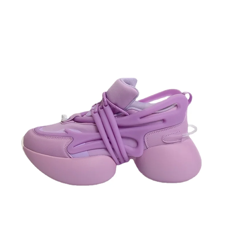 

Кроссовки женские из натуральной кожи на платформе, уличная модная повседневная обувь на плоской подошве, роскошный дизайн, увеличивающие ...