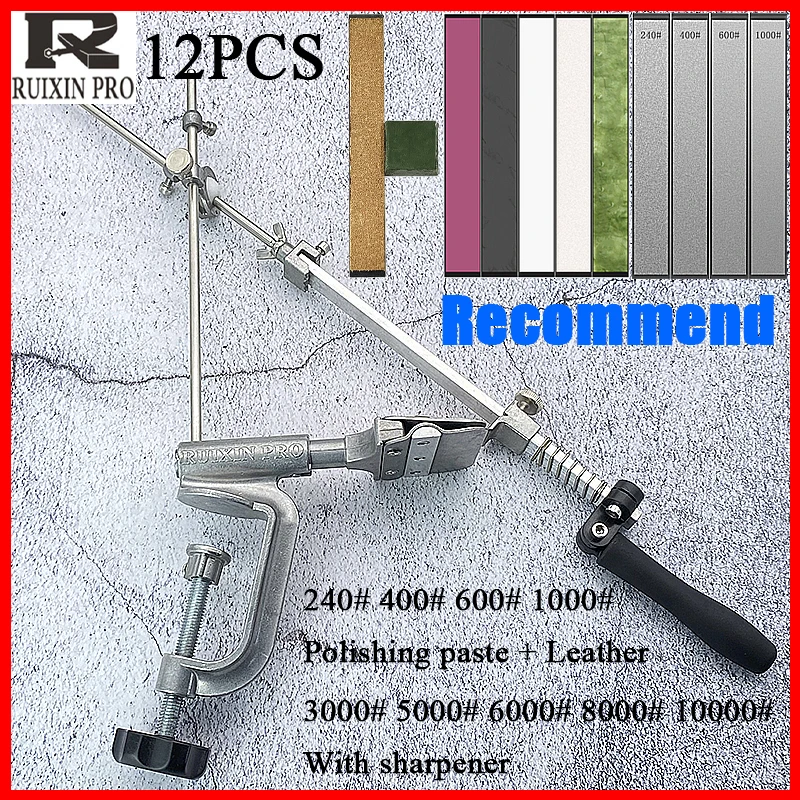 

Professional Ruixin 360° Rotary Knife Fixed Angle Sharpener Kitchen Knife Sharpening System Household Auxiliary Tool Whetstone