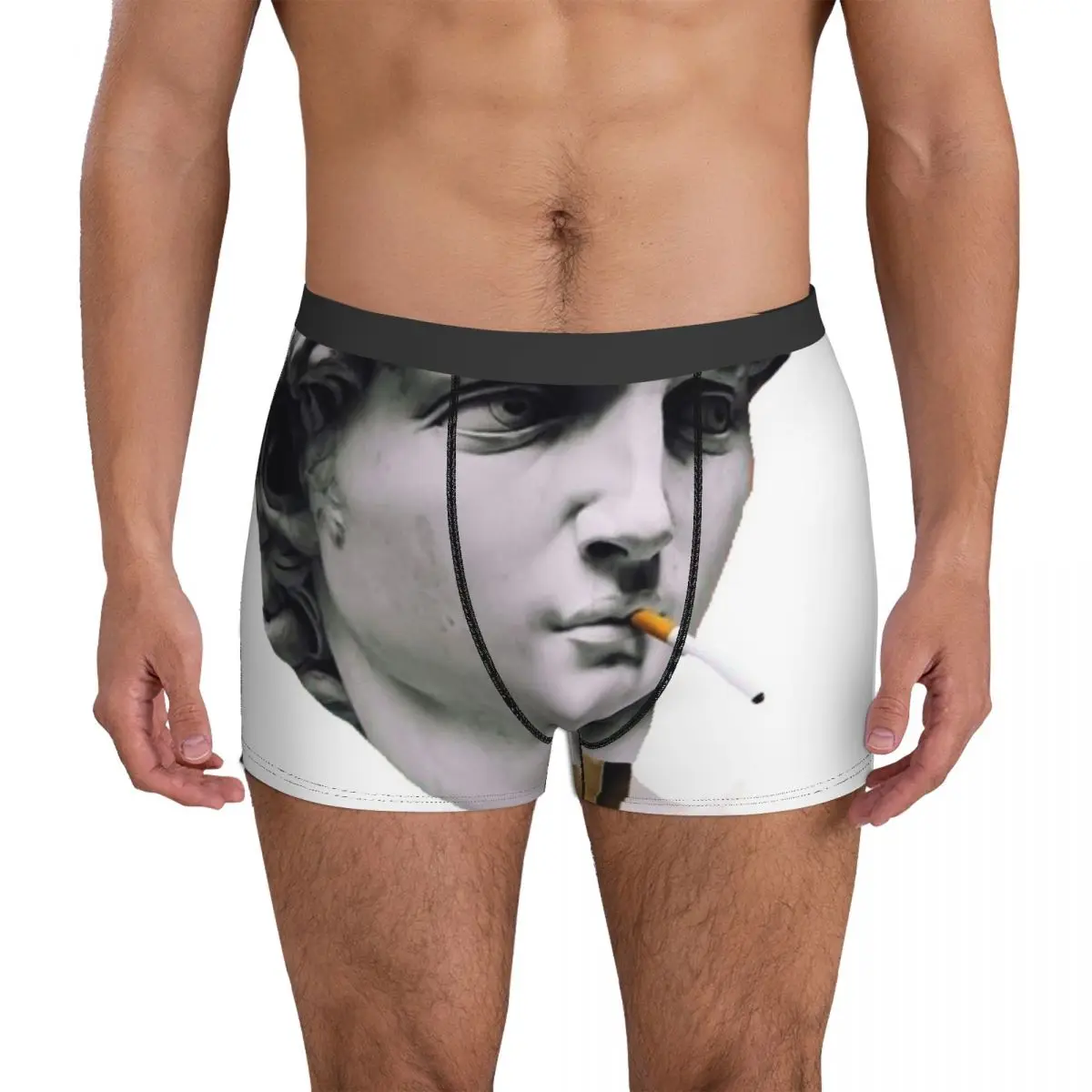 

David Michelangelo Smoking Underwear Sculpture Art 3D Pouch High Quality Boxershorts Print Shorts Briefs Soft Men Underpants