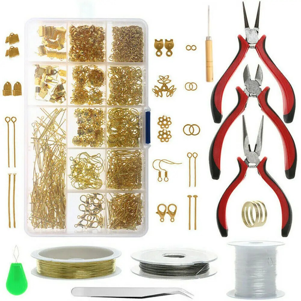 

Earring Making Supplies Kit with Earring Findings Earring Hooks Earring Backs Posts Earring Pins Jump Rings
