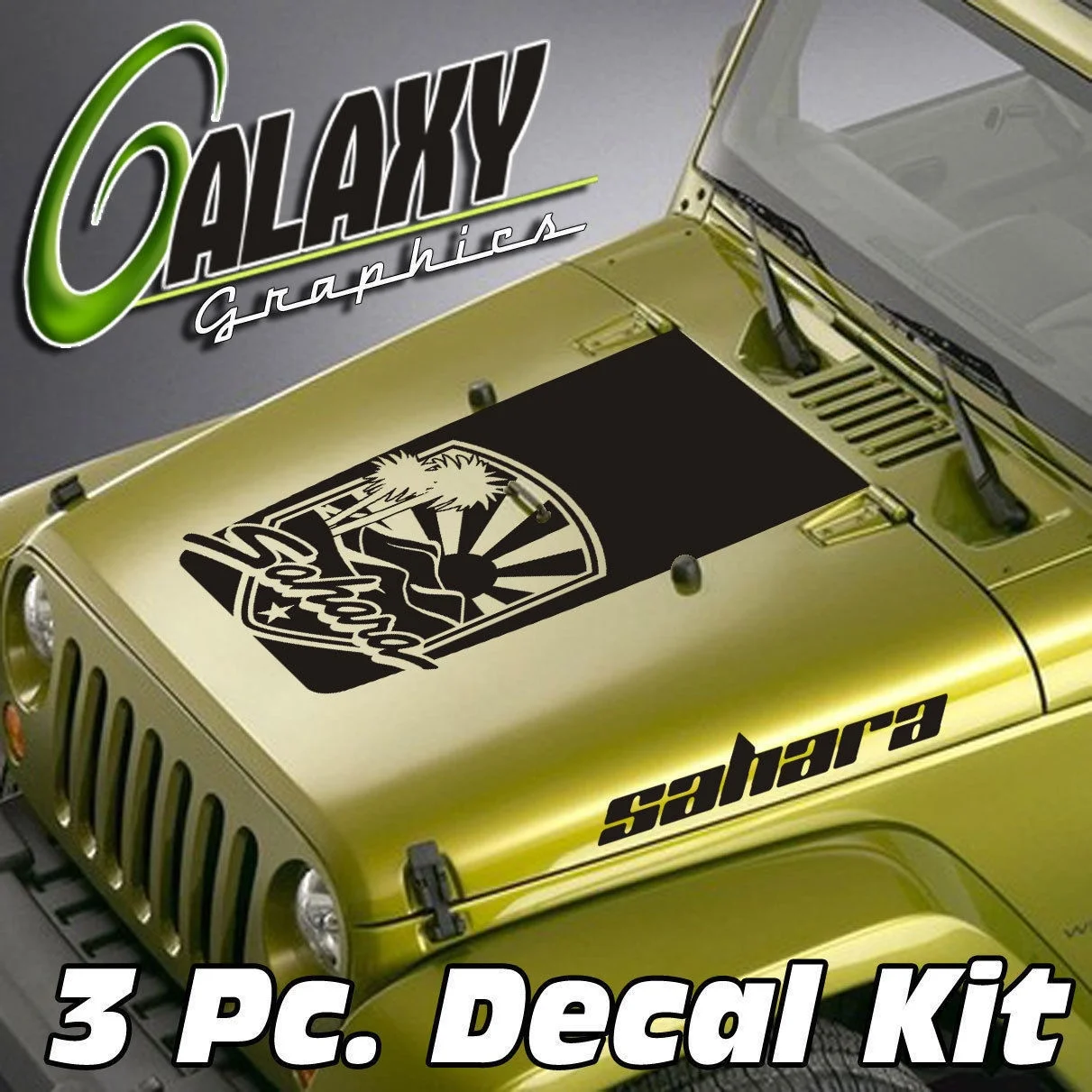 

Для универсального Wrangler 3 шт. Светонепроницаемый капюшон Набор наклеек #21 - Sahara Badge Sticker