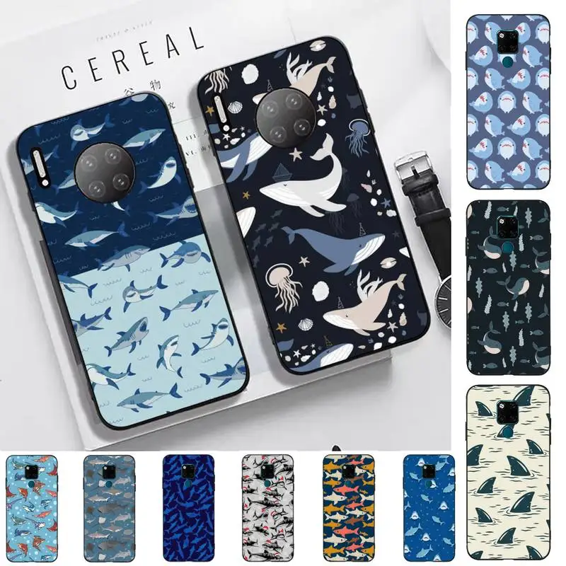 

Shark Pattern Phone Case for Huawei Mate 20 10 9 40 30 lite pro X Nova 2 3i 7se