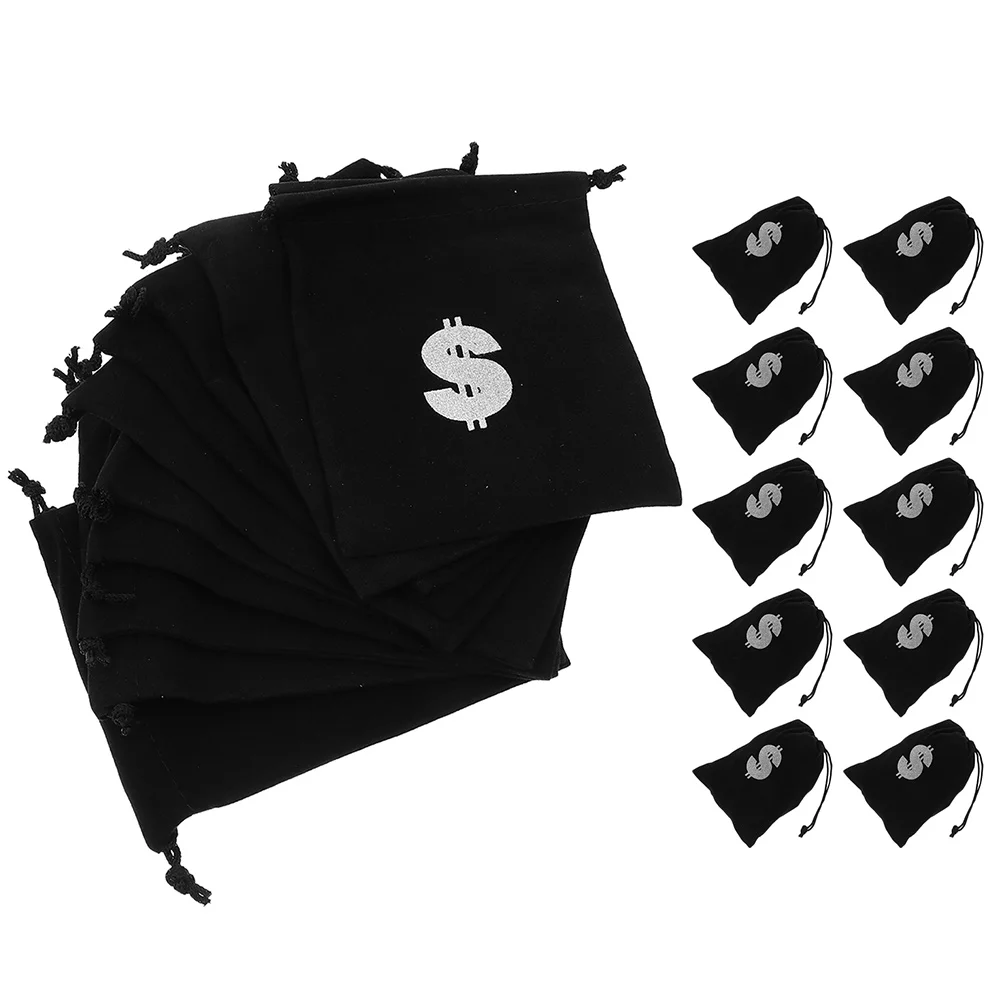 

20 Pcs Pirate Drawstring Bag Halloween Favors Premium Gold Coins Baggies Candy Small Pouch Polyester Bags