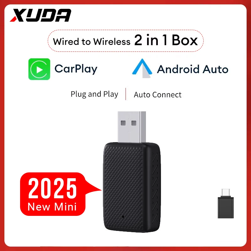 

Беспроводной Адаптер Carplay Android Auto 2-в-1 Smart Dongle 2025 С 5G Wi-Fi Для iPhone И Android-смартфонов, Совместимый С V...
