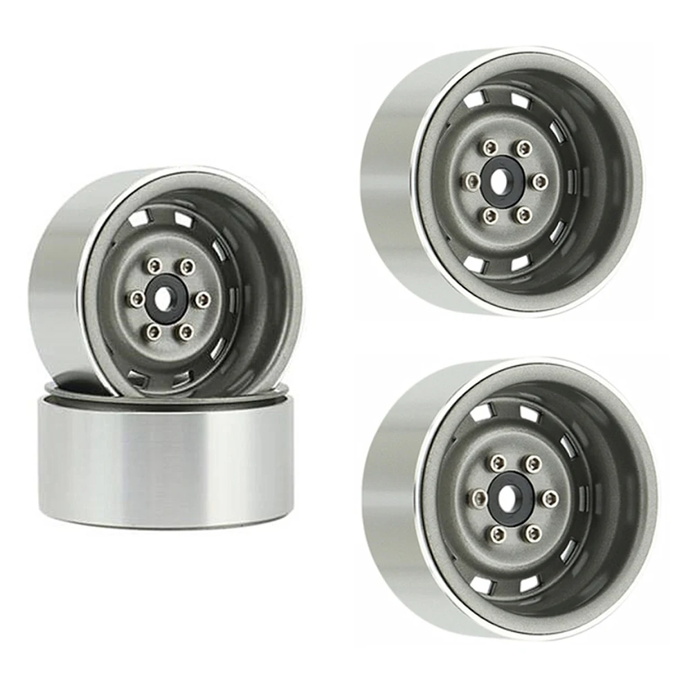 4Pcs 1.9 inch Metal Beadlock Wheel Rims Hub Set for 1/10 SCX10 90046 AXI03007 Traxxas TRX4 D90 RC Rock Crawler Car Parts - купить по