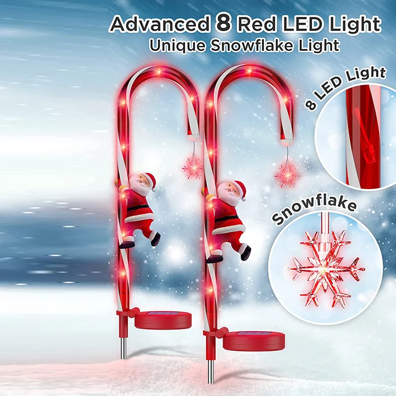 

Рождественская елка с питанием от солнечной энергии, Светильники для тростника, уличные теплые светодиодные светильники для дома, сада, дор...