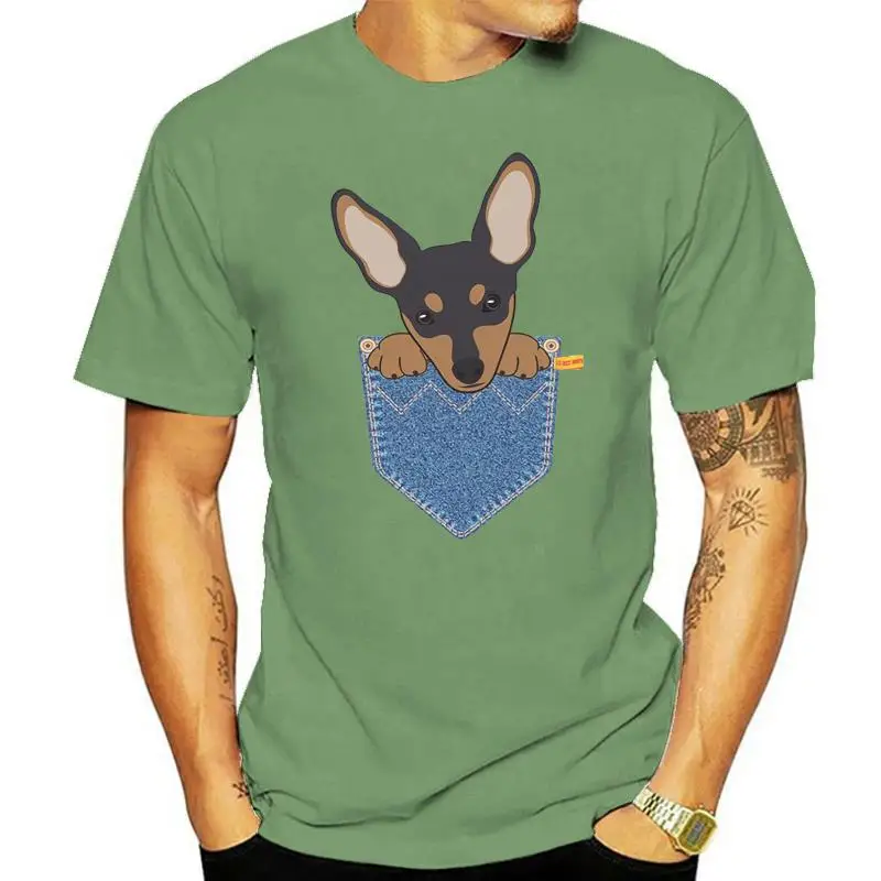 

Миниатюрная футболка Pinscher с карманами для подарка на день рождения с собакой, мужская и женская футболка унисекс, крутая Повседневная футболка с рисунком гордости, Мужская футболка унисекс, Новая мода