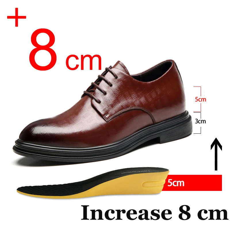 

Men Dress Shoes Elevator Shoes Breathable Casual Classic Business Luxury Heightening Leather Shoes 8CM 6CM Moccasins Taller Male