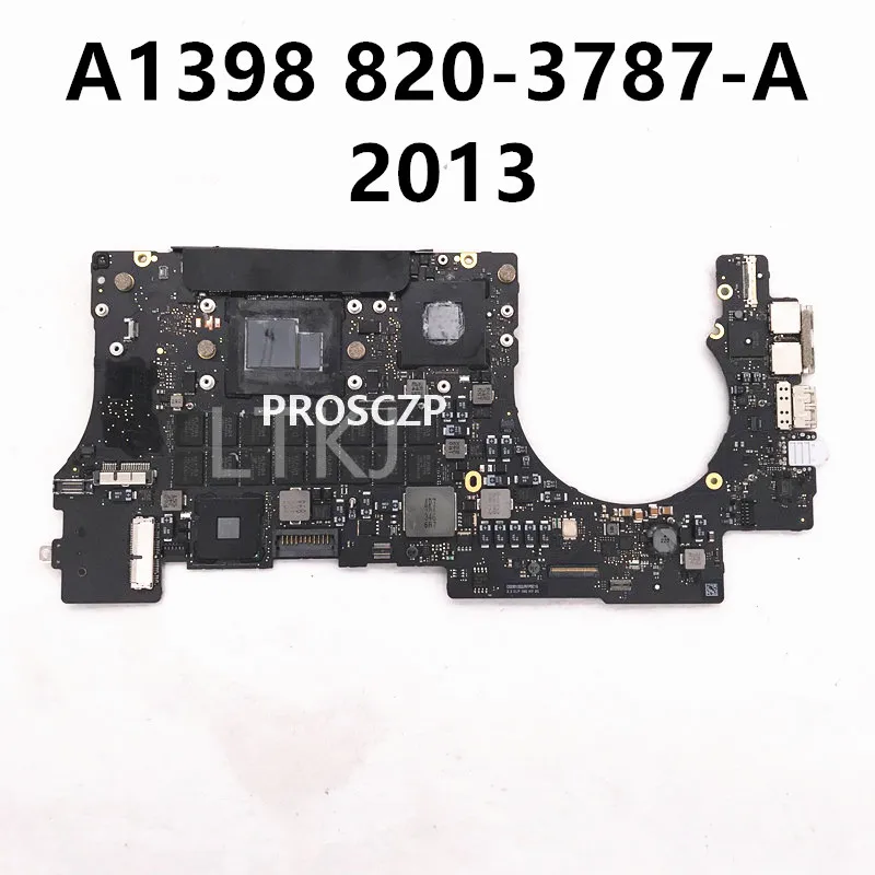 Материнская плата 820-3787-A для ноутбука MacBook Pro Retina 15 дюймов 2013 дюйма A1398 16 ГБ ЦП I7 100%