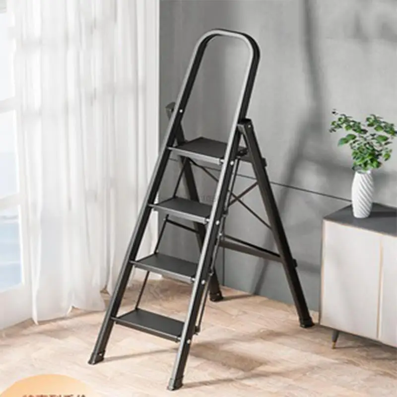 5-step Thickened Aluminum Alloy Ladder Household Folding Ladder Indoor Warehouse Telescopic Climbing Ladder Herringbone Ladder