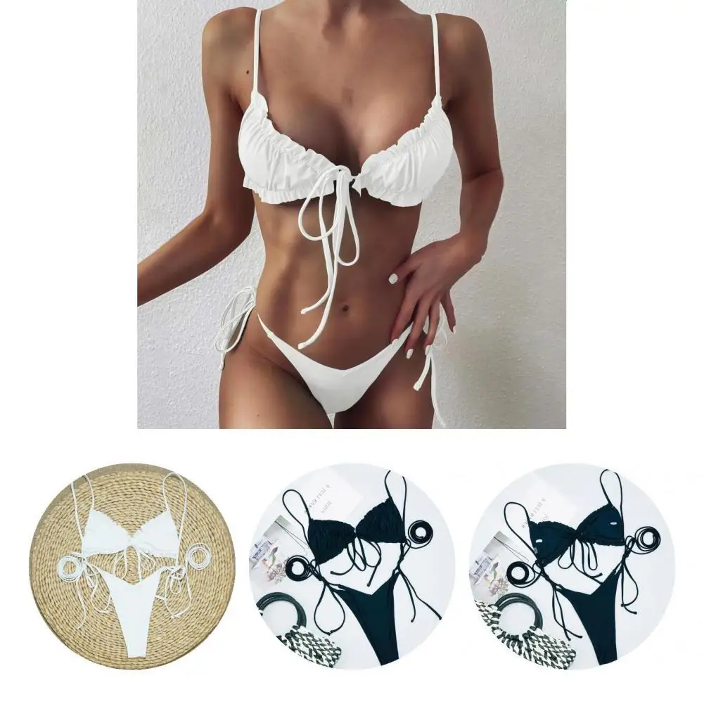 

Комплект бикини, комплект для купания из двух предметов, беспроводной сексуальный Быстросохнущий купальник