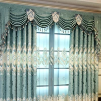 curtains for living room dining bedroom villa chenille jacquard european style laser embroidered balcony floor chinese retro