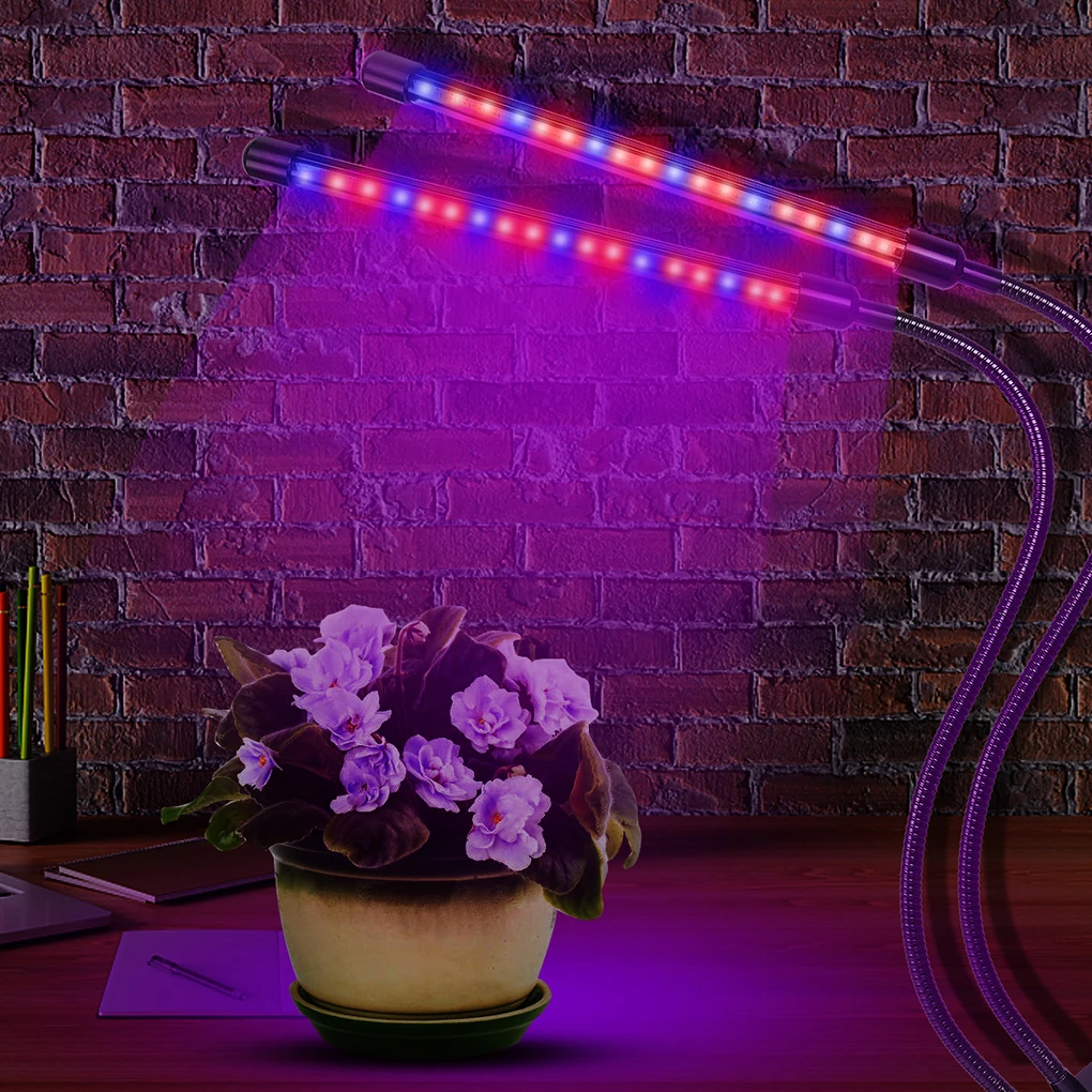 

30W LED Plant Grow Light Dual Tube Head Plant Lamp with 360 Degree Flexible Gooseneck for Indoor Plant Greenhouse