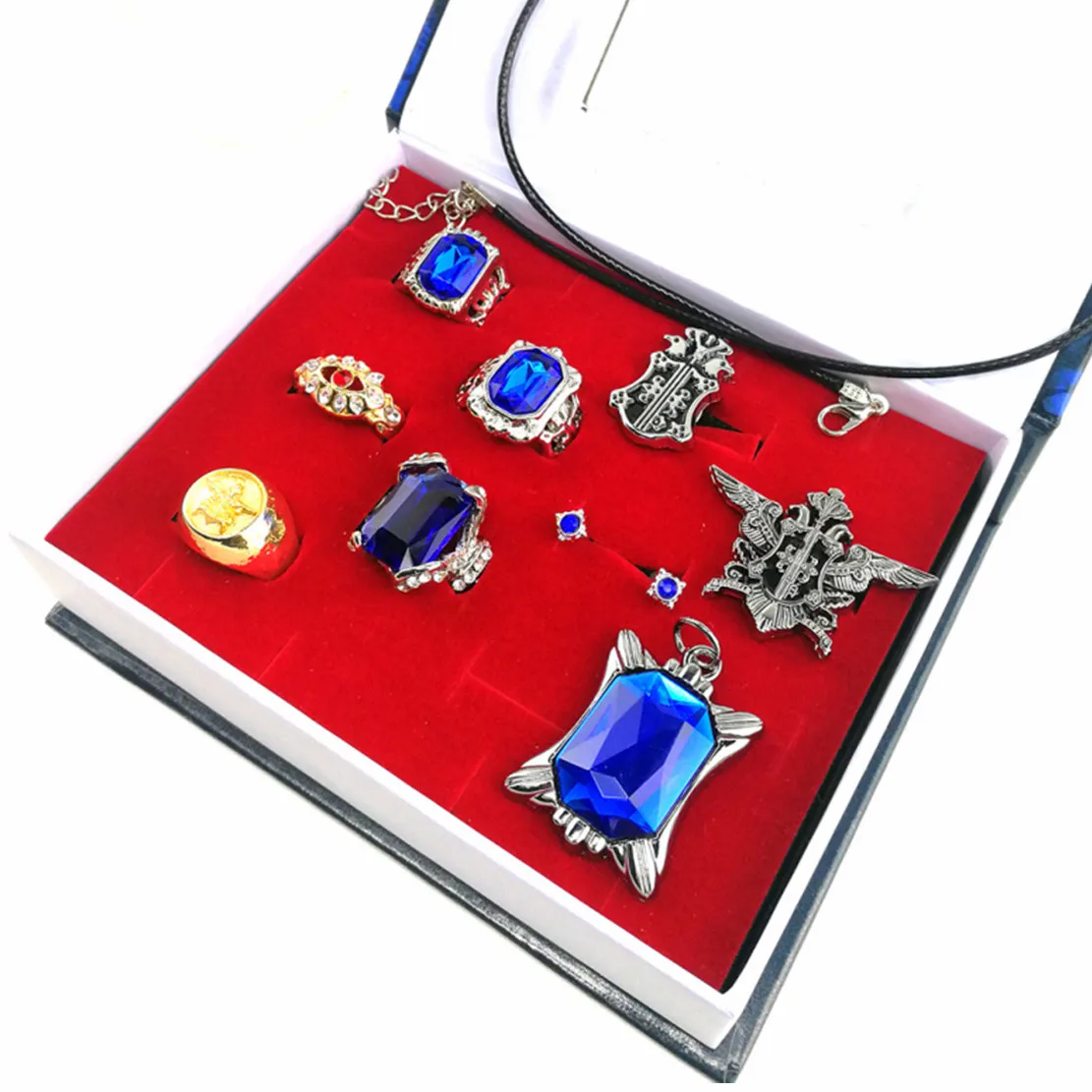 Серьги-гвоздики 9 шт./компл. чёрные для косплея себастьянов набор колец и подвесок