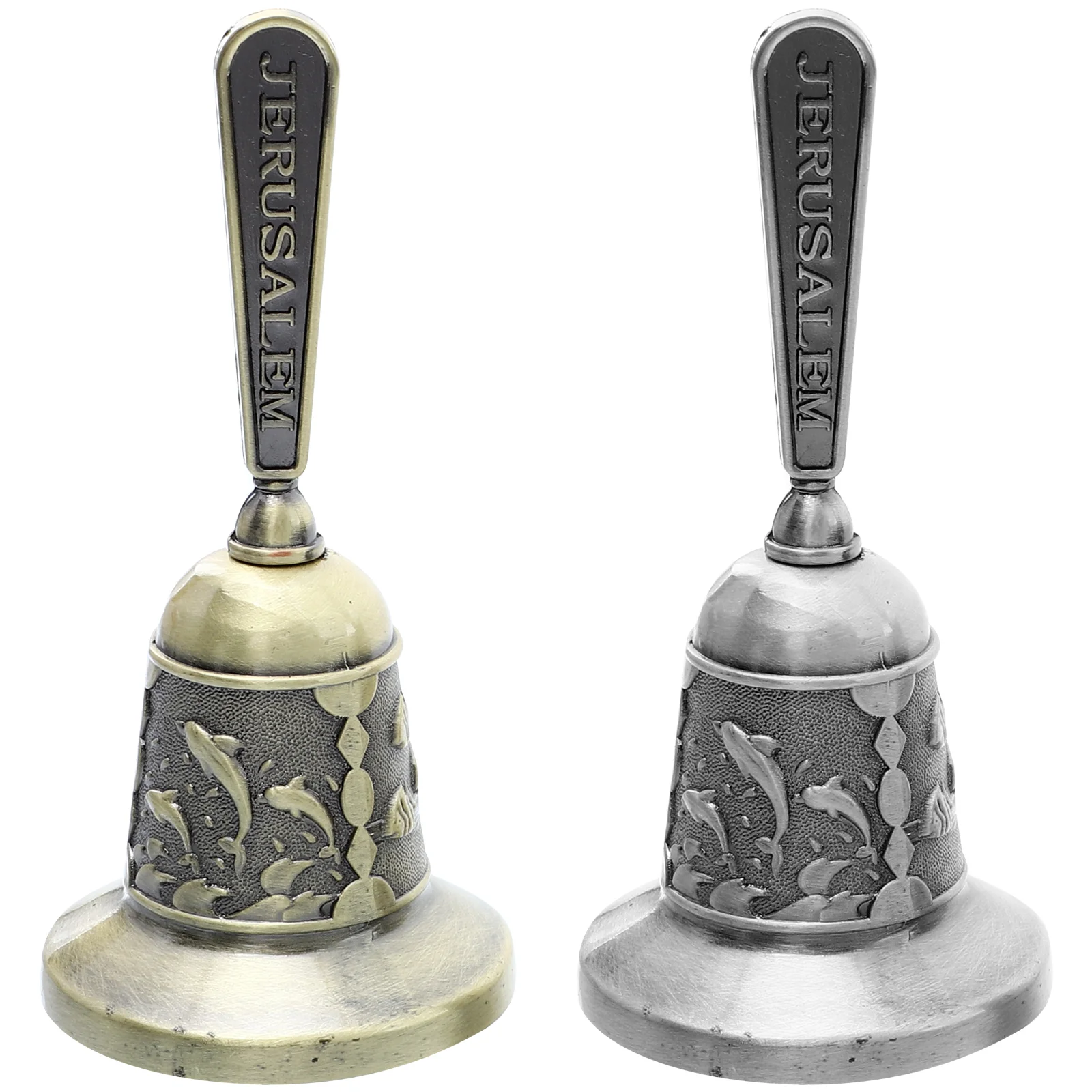 

2pcs Pass-through Bells Practical Alloy Hand Bells Restaurant Call Bells