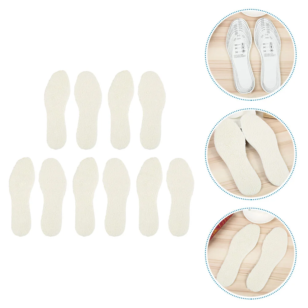 

10 Pcs Autumn Winter Wool Insole Man Massage Accessories Warm Insoles Eva Comfortable