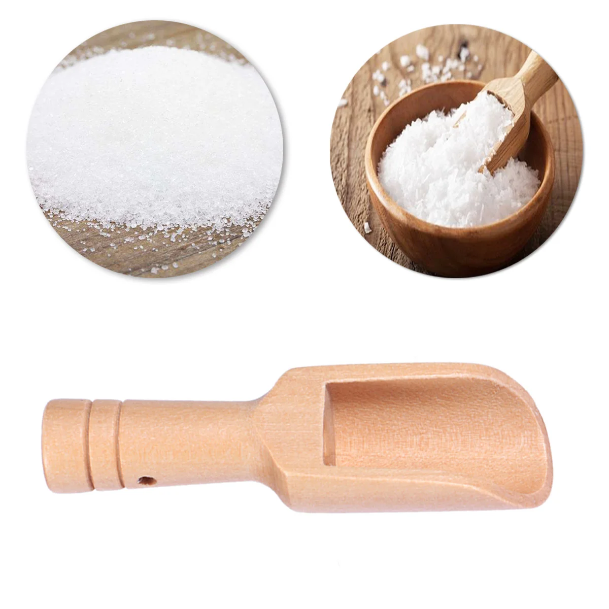 

3 Pcs Wooden Salt Scoop Mini Wood Scoop Tea Bath Salt Dipper Small Wooden Spoon Flour Scoop Bath Salt Cup