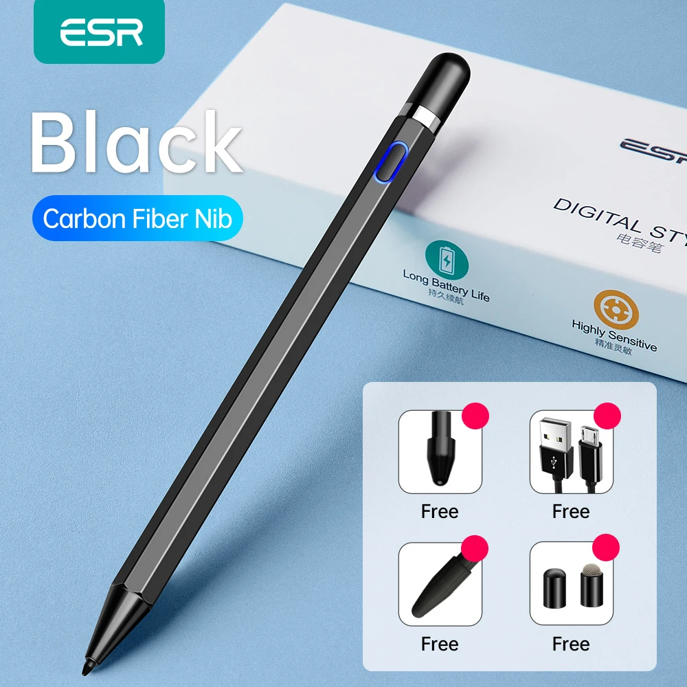 

ESR Pencil Pen for Apple iPad Pro 12 9 11 Air 4 3 2021 2020 2019 2018 8th 7th Digital Stylus Rechargeable Screen Touch Pencil