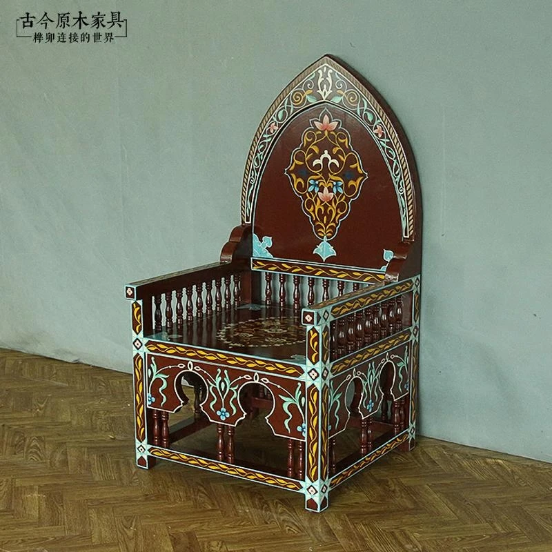 Марокканский стиль массив дерева ручная роспись тайский богемный диван-кресло с
