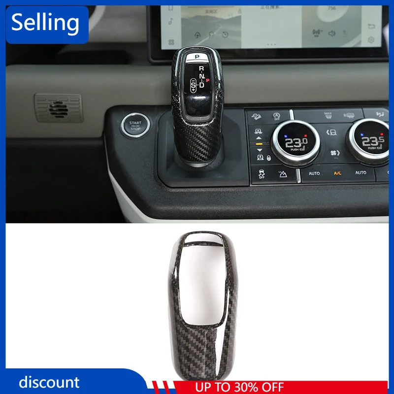 

For Land Rover Defender 110 2020-2021 100% Carbon Fiber Car Center Console Gear Shift Head Cover Trim Modification Accessories