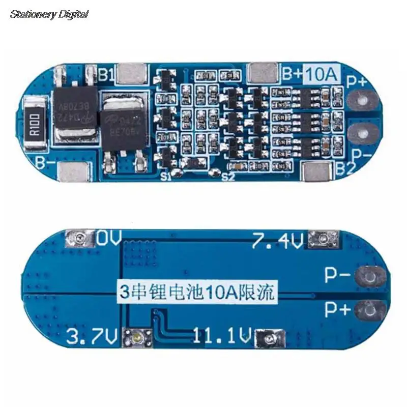 

3 strings of 11.1V/12V/12.6V Li-ion Battery Protectiong board Module for 18650 Charger BMS Protection Balancer