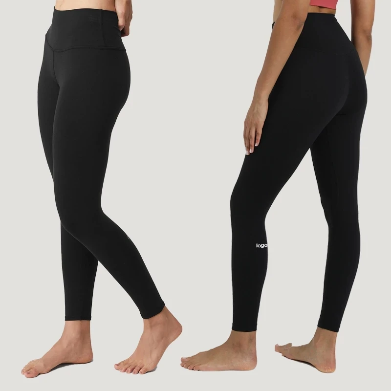 

With Logo Black Yoga Pants Women High Waist Scrunch Bum Ladies Tights Strech Fitness Sports Leggings Ruuning Trouses Active Wear