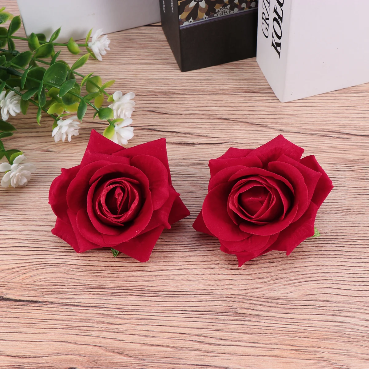 

Red Cloth Rose Hairpin Artificial Flower Brooch Bridal Hair Accessaries for Holiday Performance Party