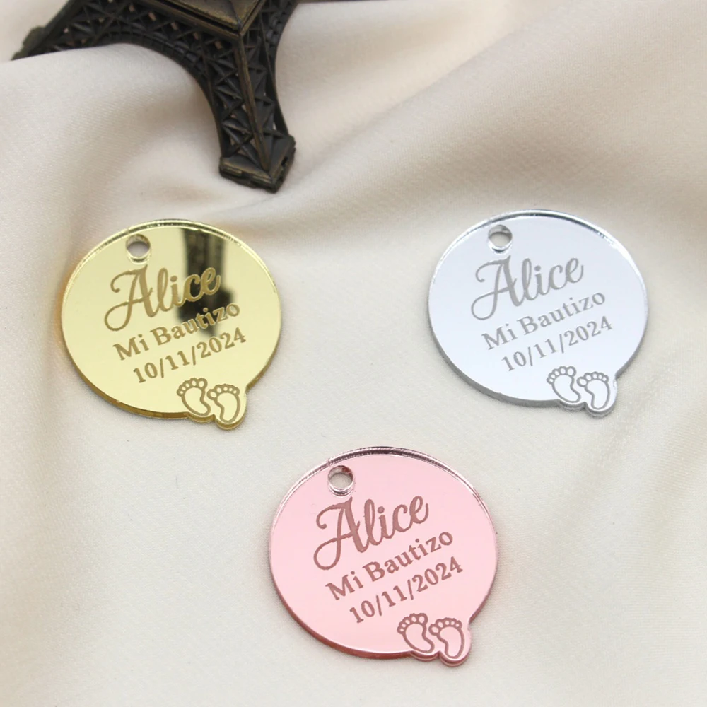 

Персонализированные акриловые бирки для крещения Mi Bautizo