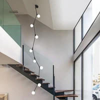 LED Stair Pendant Light Modern Nordic Indoor Lamp Hall Lighting Sloped Roof Store Home Living Ceiling Chandelier for Dining Room