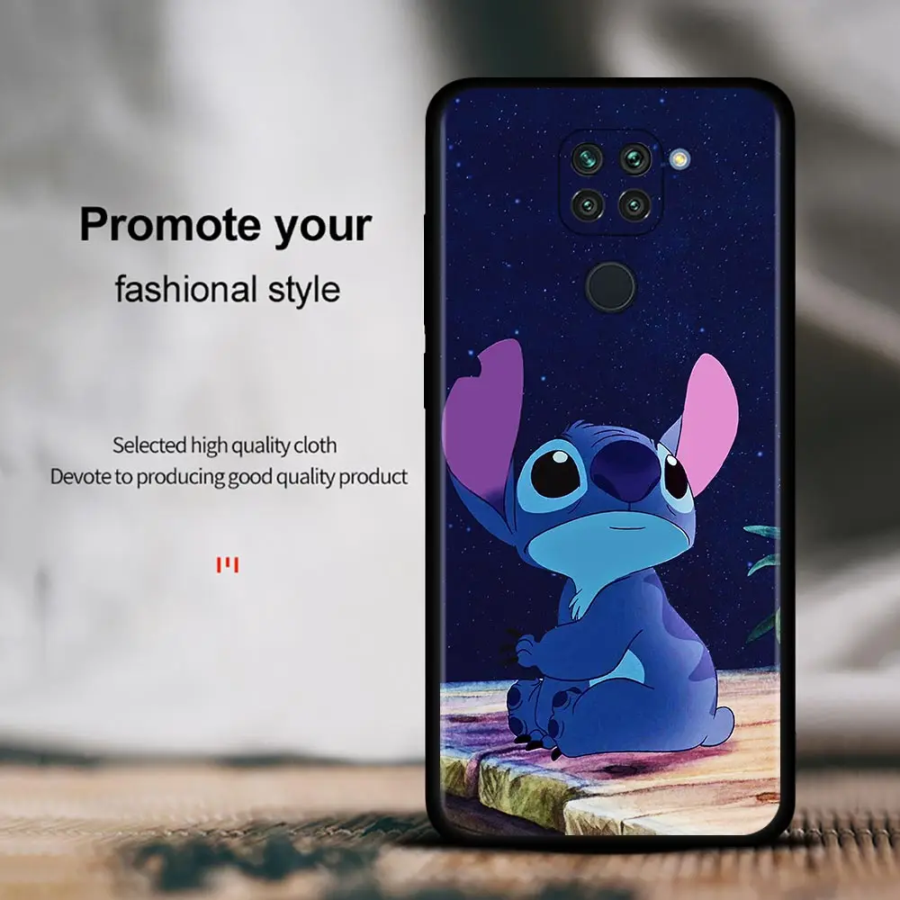 Чехол для Xiaomi Redmi Note 11/9/8/10 Pro Max/7/9T/8T/9S/10Lite футляр REDMI 9/8/9C/9A/8A/7A голубой Ститч смотрите