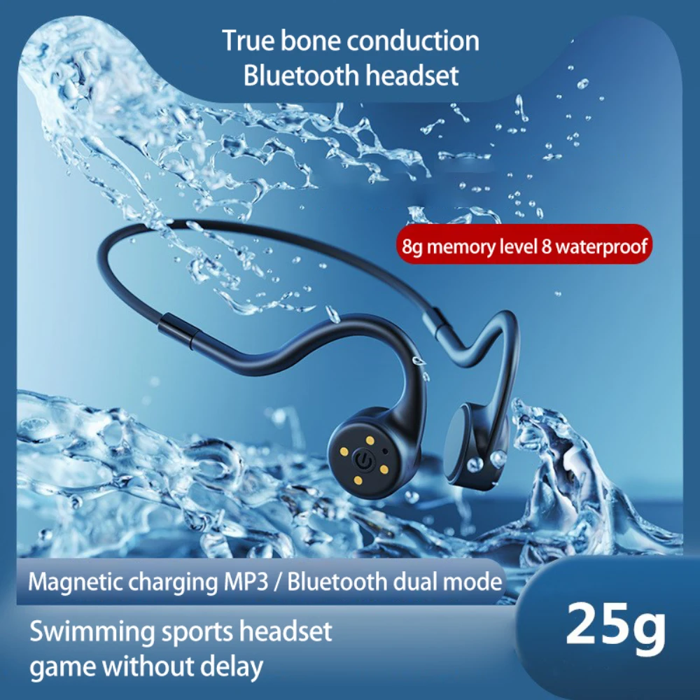 

2021 New X5 Bone Conduction Swimming Earphone Wireless Bluetooth Headset 8Gb IPX68 Waterproof MP3 Music Player Diving Earphone