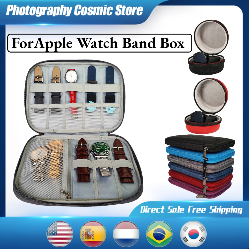 

For 10 Slots Apple Watch Band Box For Samsung Smart Watch Men Sport Travel Bag Watchband Storage Collection Box Smart Storage