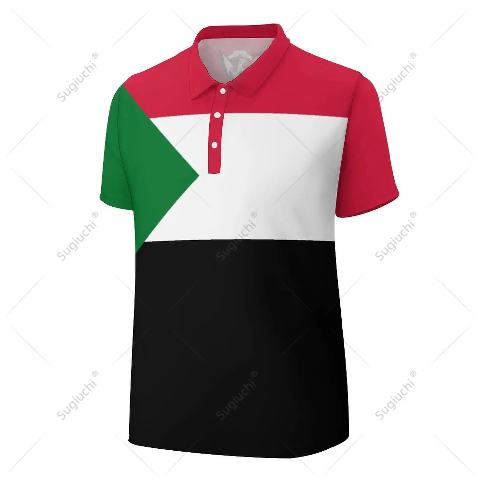 Рубашка-поло унисекс с флагом Судана и 3D принтом мужская модная одежда-поло